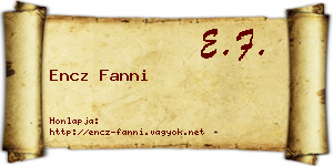 Encz Fanni névjegykártya