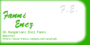 fanni encz business card